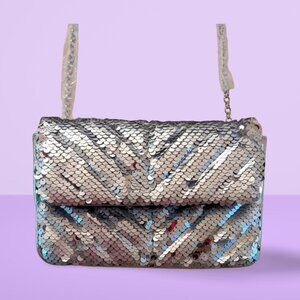 NWT - Nicole Miller Silver Sequin Shoulder Bag – Glam & Chic